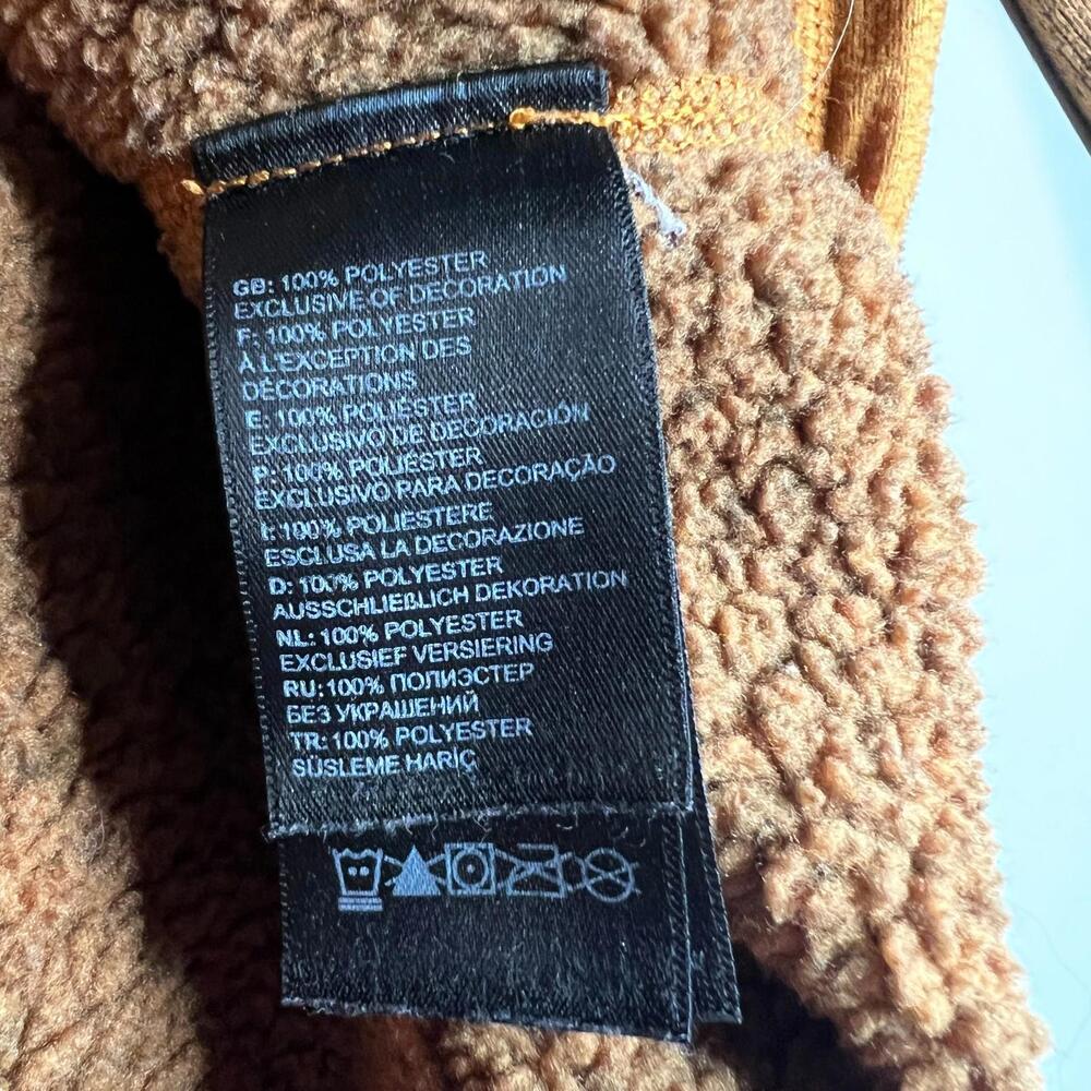 The North Face Men’s XL Quarter Zip Fleece Pullover Brown Navy Outdoor Hiking - Picture 6 of 8